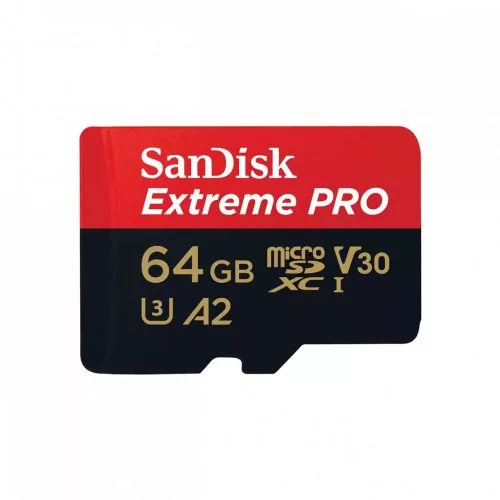 SanDisk Extreme PRO microSDXC V30, A2 64GB + adapter (200MB/s) (214503)