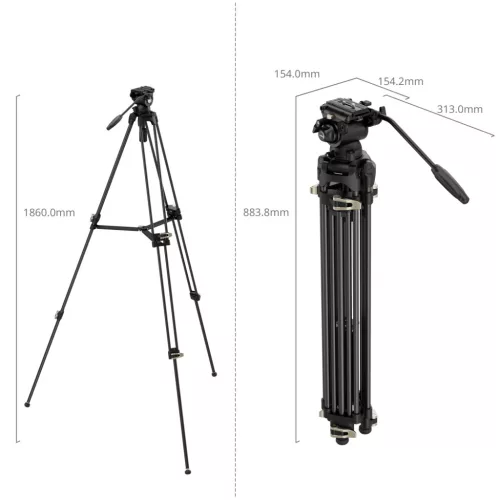SMALLRIG Heavy-Duty Fluid head Tripod AD-01S 4686
