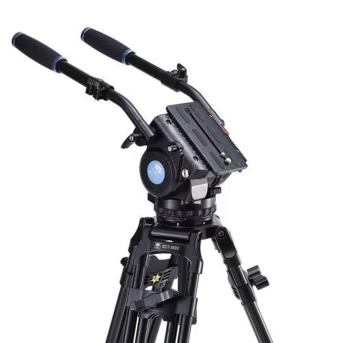 Sirui BCT-3002 alumínium broadcast tripod 100mm-es szintező kehellyel 