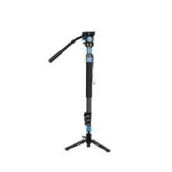   Sirui P-424FL carbon monopod 3 lábú állványtalppal és VH-10 fluid videofejjel
