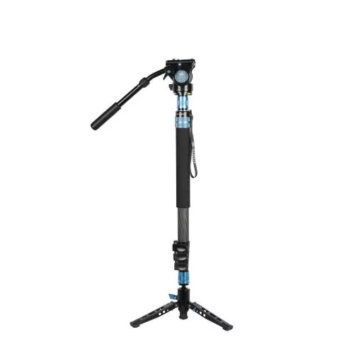 Sirui P-424FL carbon monopod 3 lábú állványtalppal és VH-10 fluid videofejjel