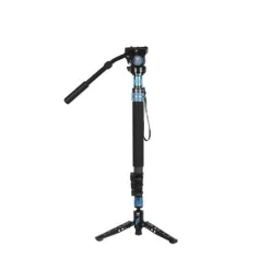   Sirui P-424FS carbon monopod 3 lábú állványtalppal és VH-10 fluid videofejjel 