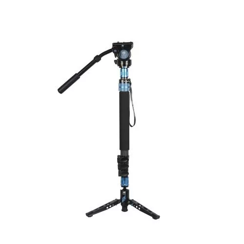 Sirui P-424FS carbon monopod 3 lábú állványtalppal és VH-10 fluid videofejjel 