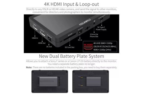 Feelworld F6Plus V2 6" HDMI 4K érintőképernyős kameramonitor