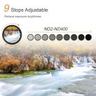 K&F Concept Slim vario ND 2-400 változtatható szürkeszűrő (58mm)