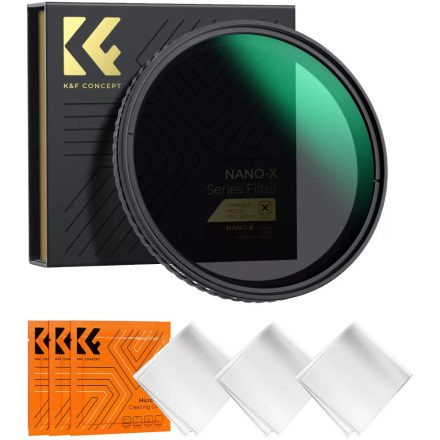 K&F Concept NANO-X, VARIO ND 2-32 szűrő, W/O Black cross, vízlep., karcálló, +3db törlőkendő (37mm)