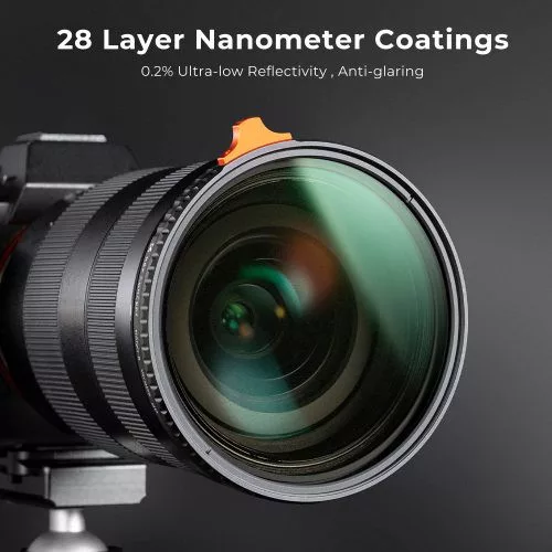 K&F Concept NANO-X Slim, HD, VARIO ND 2-400 változtatható szürkeszűrő, vízlepergető, karcálló (52mm)