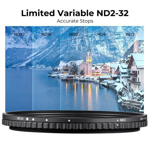 K&F Concept NANO-X, VARIO ND 2-32 szűrő, W/O Black cross, vízlep., karcálló, +3db törlőkendő (72mm)