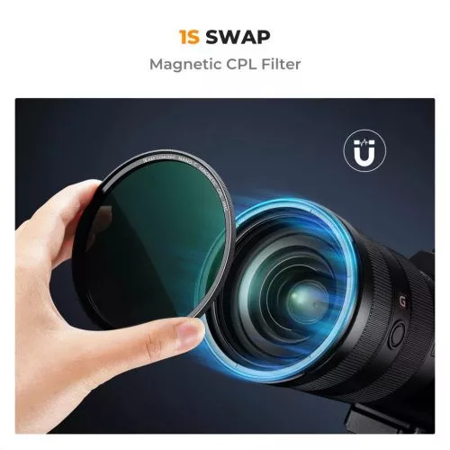 K&F Concept C Series CPL mágneses cirkuláris polár szűrő, mágneses adapterrel, 77 mm