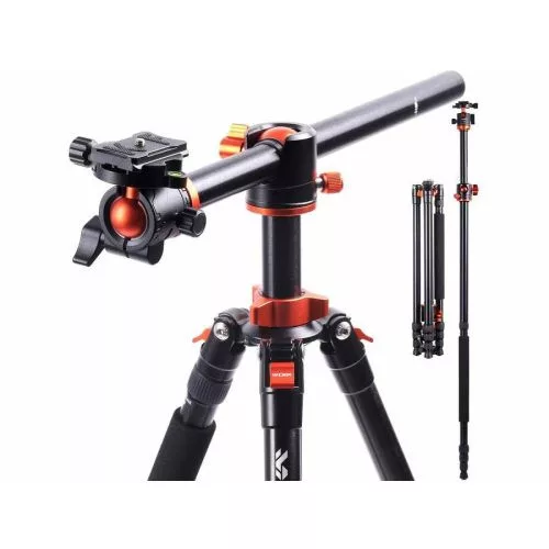 K&F Concept T254A4+BH-28L állvány + monopod, elforgatható középoszloppal (fekete-narancssárga)
