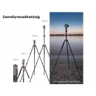 K&F Concept T254A4+BH-28L állvány + monopod, elforgatható középoszloppal (fekete-narancssárga)