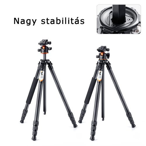 K&F Concept A254C4+BH-35L karbon állvány + monopod (fekete-narancs)