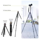 K&F Concept Traveller M1 kompakt utazó fényképező állvány, tripod gömbfejjel V1
