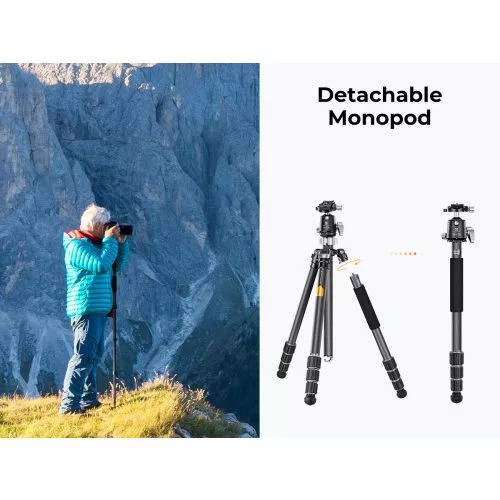 K&F Concept X284C4+BH-36 karbon állvány + monopod (172cm magasság, 16kg teherbírás)