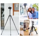 K&F Concept E224A3+BH-18 állvány, 170cm magasság, 4kg teherbírás, selfi bot, bluetooth kioldó