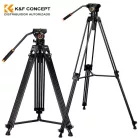 K&F Concept VA18 videóállvány, VH081 video-fluid Fej, 184cm magasság, 8kg teherbírás