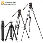 K&F Concept VA18 videóállvány, VH081 video-fluid Fej, 184cm magasság, 8kg teherbírás