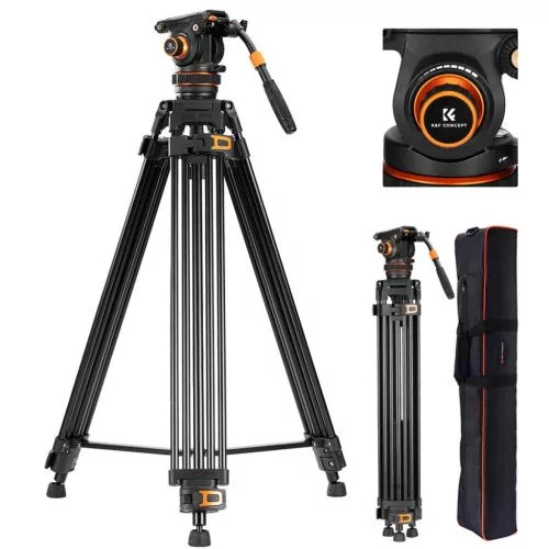 K&F Concept VA3 videóállvány BV20 fluid videófejjel