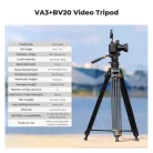K&F Concept VA3 videóállvány BV20 fluid videófejjel