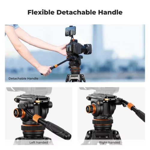 K&F Concept VA3 videóállvány BV20 fluid videófejjel