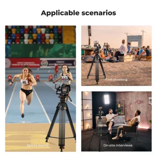K&F Concept VA3 videóállvány BV20 fluid videófejjel