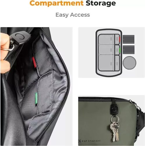 K&F Concept Alpha Sling 10L, fotós oldaltáska (fekete)