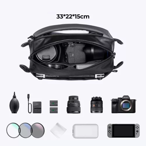 K&F Concept Alpha Sling fotós oldaltáska 10L (fekete-szürke)