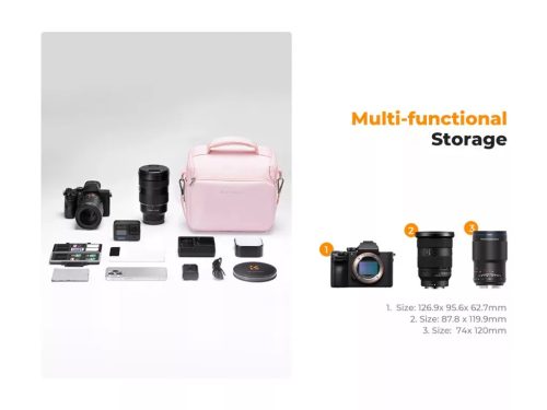 K&F Concept oldaltáska, 7L, vízlepergető anyag (rózsaszín)