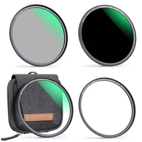 K&F Concept mágneses adapter + MCUV + CPL + ND1000 szűrő, vízlepergető, karcálló, + tok (67mm)
