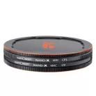K&F Concept NANO-X series, MCUV + CPL szűrő, vízlepergető, karcálló, fém objektívsapka + tok (49mm)