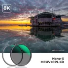 K&F Concept NANO-X series, MCUV + CPL szűrő, vízlepergető, karcálló, fém objektívsapka + tok (55mm)