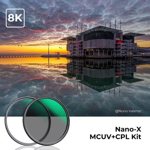 K&F Concept NANO-X series, MCUV + CPL szűrő, vízlepergető, karcálló, fém objektívsapka + tok (55mm)