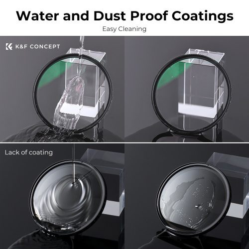 K&F Concept NANO-X series, MCUV + CPL szűrő, vízlepergető, karcálló, fém objektívsapka + tok (72mm)