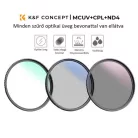 K&F Concept Professzionális szűrő szett + szűrőtartó tok (UV+CPL+ND4) (62mm)