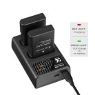 K&F Concept hordozható dupla USB-C akkumulátor MH-24 töltő + 2db EN-EL14 akkumulát