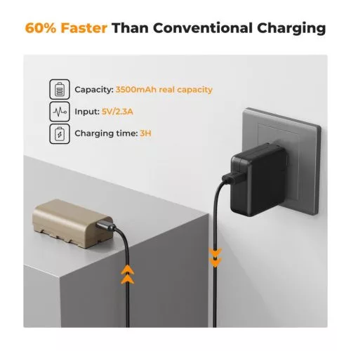 K&F Concept NP-F550 USB-C akkumulátor