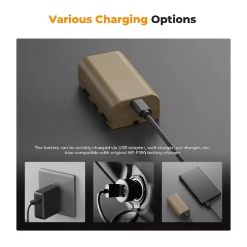 K&F Concept NP-F550 USB-C akkumulátor