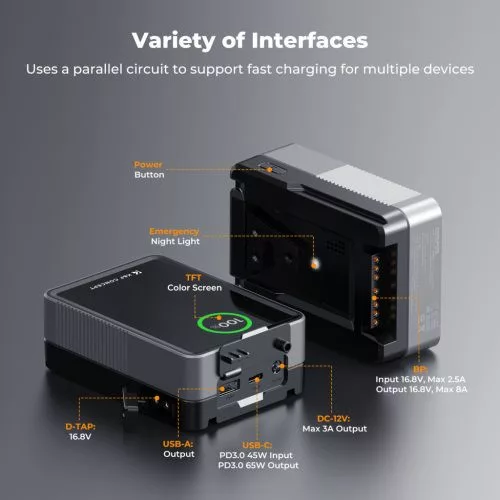 K&F Concept V-Mount Mini Pro akkumulátor (3400mAh)