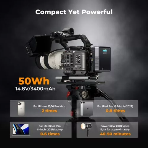 K&F Concept V-Mount Mini Pro akkumulátor (3400mAh)