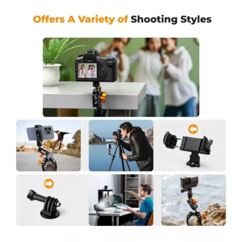 K&F Concept multifunkciós rögzítő bilincs, satu, magic arm, telefontartó adapter, Gopro adapter