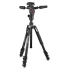 Manfrotto Befree live 3D kit: alu állvány csatos láb+3D live fluid fej (MKBFRLA4BK-3W)