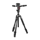 Manfrotto Befree live 3D kit: alu állvány csatos láb+3D live fluid fej (MKBFRLA4BK-3W)
