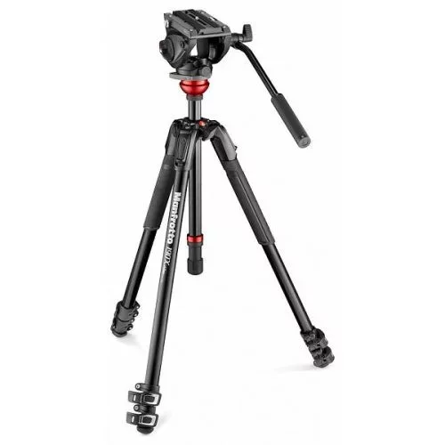 Manfrotto MVH500AH fluid fej lapos alappal & 190X alu video tripod