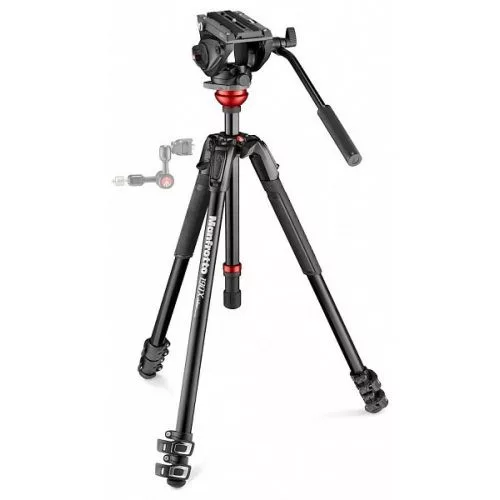 Manfrotto MVH500AH fluid fej lapos alappal & 190X alu video tripod
