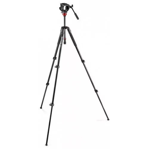 Manfrotto MVH500AH fluid fej lapos alappal & 190X alu video tripod