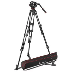   Manfrotto 504x fluid videó fej alu ikerlábas állvánnyal földterpesszel (MVK504XTWINGA)