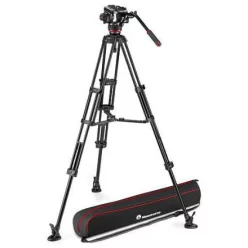   Manfrotto 504x fluid videó fej alu ikerlábas állvánnyal, középterpesz (MVK504XTWINMA)