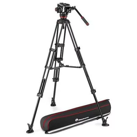 Manfrotto 504x fluid videó fej alu ikerlábas állvánnyal, középterpesz (MVK504XTWINMA)