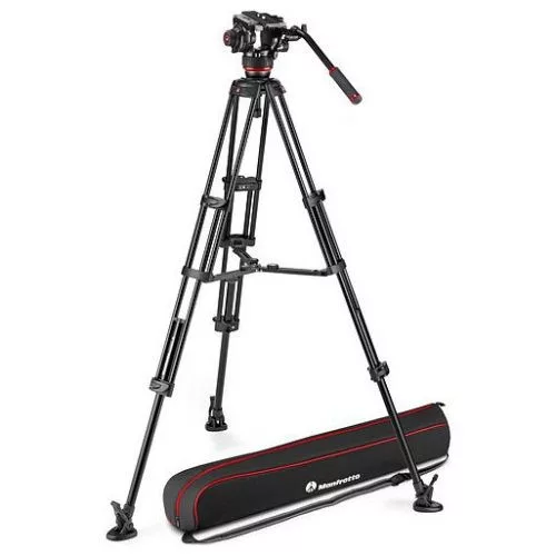 Manfrotto 504x fluid videó fej alu ikerlábas állvánnyal, középterpesz (MVK504XTWINMA)