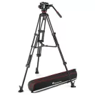 Manfrotto 504x fluid videó fej alu ikerlábas állvánnyal, középterpesz (MVK504XTWINMA)